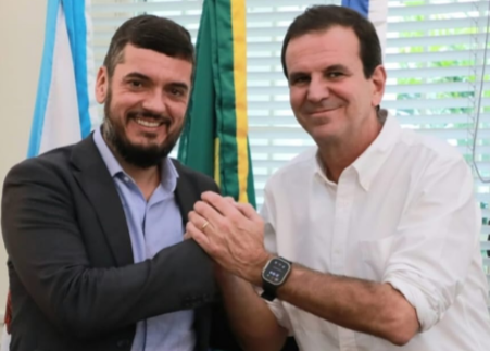 O presidente da Assembleia Legislativa, Rodrigo Bacellar, e o prefeito Eduardo Paes, se encontram para discutir municipalismo e política