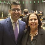 Marcelo Queiroz, do PP, com Teresa Bergher, na Câmara dos Deputados, em Brasília: candidato a prefeito queria ter a vereadora como vice, mas esbarra na direção nacional do partido, que prefere Sávio Neves