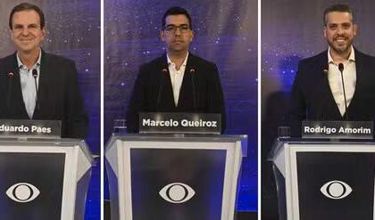 Os cinco principais candidatos a prefeito do Rio, a postos para o primeiro debate das eleições 2024 , na Band