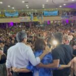 O lançamento da candidatura de Marcelo Queiroz e Teresa Bergher: quatro mil pessoas no Monte Líbano, mas nenhum vereador do PP