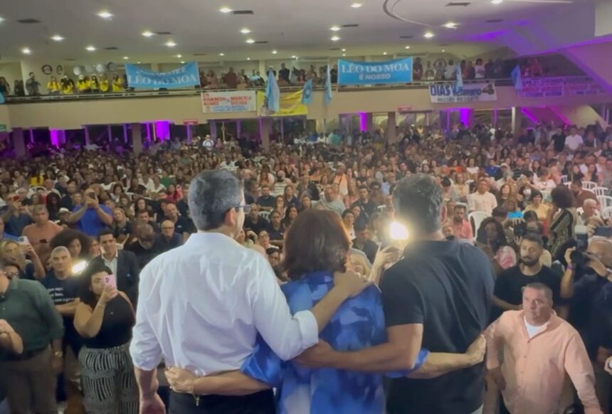 O lançamento da candidatura de Marcelo Queiroz e Teresa Bergher: quatro mil pessoas no Monte Líbano, mas nenhum vereador do PP