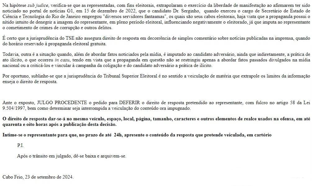 Justiça concede direito de resposta a Dr. Serginho contra Magdala