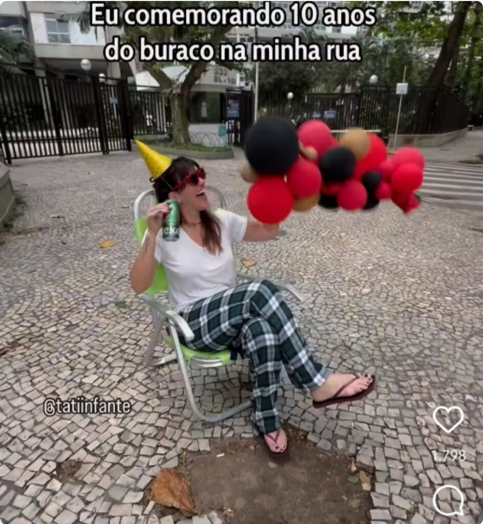 Mulher de Pedro Paulo ironiza buraco e adversários aproveitam para criticar Paes