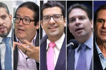 Os candidatos, na ordem em que vão ocupar a bancada no debate da Globo nesta quinta-feira