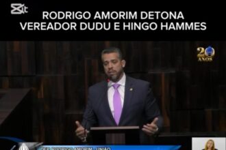 O corte do discurso de Rodrigo Amorim contra aliado de Hingo Hammes viralizou em Petrópolis, impulsionado pelo PSOL de Yuri