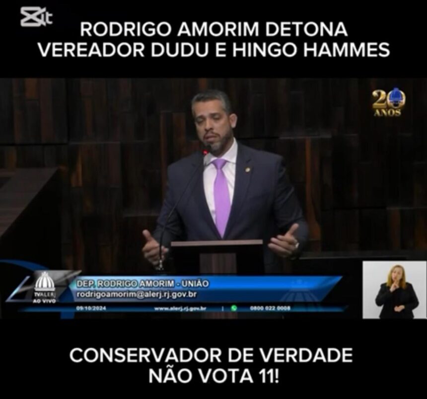 O corte do discurso de Rodrigo Amorim contra aliado de Hingo Hammes viralizou em Petrópolis, impulsionado pelo PSOL de Yuri