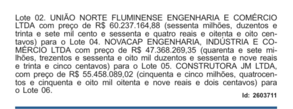 Os contratos com as construtoras somam R$512 milhões.