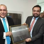 Presidente do Rio Metrópole, Davi Perini Vermelho, o Didê, e Cláudio Castro na inauguração da nova sede do Instituto