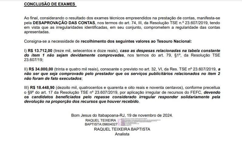 Bom Jesus: contas de Serginho Cyrillo têm parecer pela reprovação