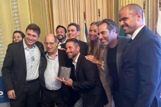 A posse do novo presidente da Federação Israelita do Estado (Fierj), Bruno Feigelson, no Palácio da Cidade, na última segunda-feira (9)