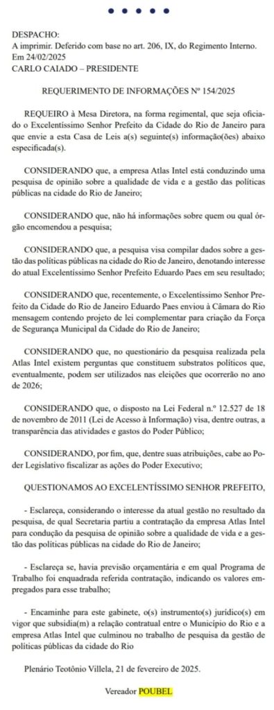 Pesquisa da prefeitura vira alvo de questionamento