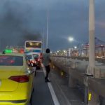 Incêndio em carro interdita Ponte Rio-Niterói