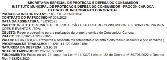 Secretaria do Consumidor Carioca se apressa e reserva R$ 360 mil para corrida na Lagoa