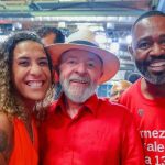 Anielle Franco e Tiago Santana com o presidente Lula: presidente do PT no Rio foi nomeado no ministério da irmã de Marielle Franco