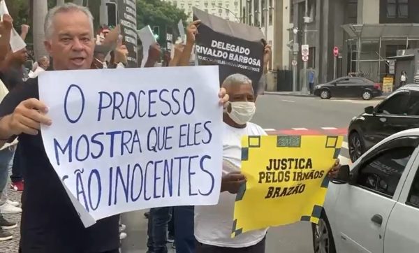 Manifestantes protestam contra prisão de irmãos Brazão por morte de Marielle