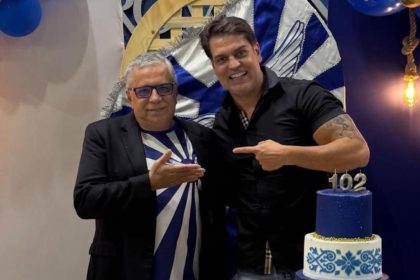 Dr. Leo (de óculos), candidato a presidente, e André da Martinelli, o vice, lançam nesta quarta-feira (30) a chapa Supera Portela