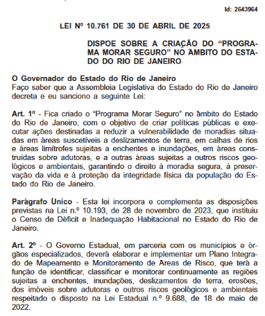 Governador sanciona lei para proteger moradias em áreas de risco 62 Captura de tela 2025 05 05 093245