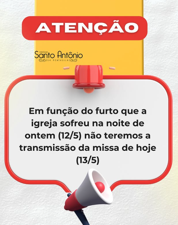 Furto impede transmissão de missa na paróquia do condomínio de Cláudio Castro 62 Captura de tela 2025 05 14 135141