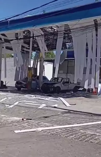 Explosão em posto deixa quatro pessoas feridas; veja o vídeo