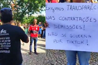 Professores fazem ato em frente à Prefeitura de Cabo Frio