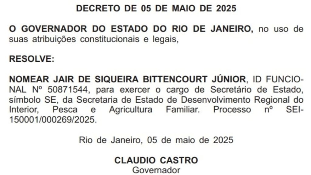 Jair Bittencourt volta ao governo e abre as portas para a aposta do PL em 2026 62 Imagem do WhatsApp de 2025 05 06 as 08.15.14 38706dbf 1