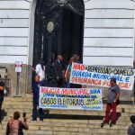 Guardas chegam à Cinelândia para audiência sobre a Força de Segurança Municipal