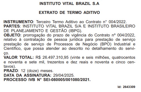 Sem concurso, Instituto Vital Brazil vai gastar R$ 50,3 milhões com empregados terceirizados 63 WhatsApp Image 2025 05 05 at 13.22.28 1