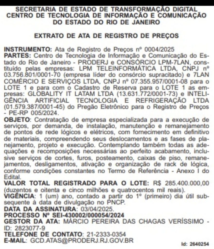Dinheiro sem fim: Proderj firma mais dois contratos de até R$ 307 milhões 62 WhatsApp Image 2025 05 06 at 15.12.39 1