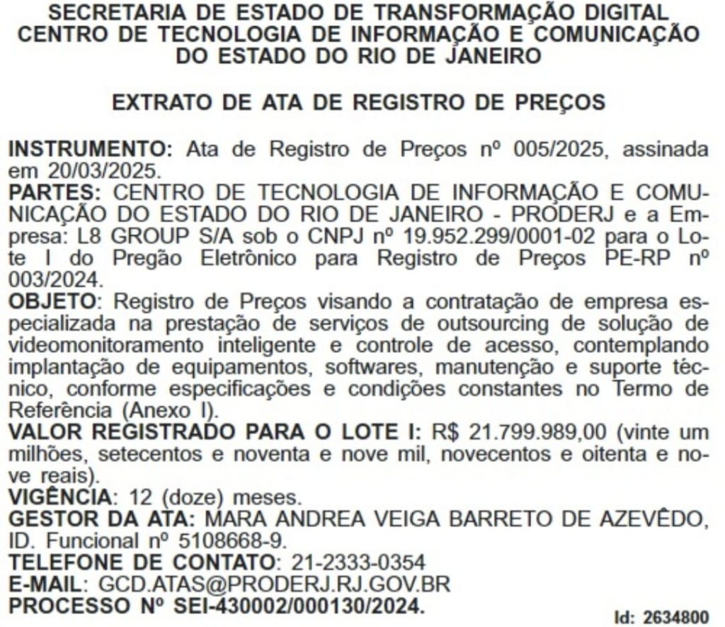 Dinheiro sem fim: Proderj firma mais dois contratos de até R$ 307 milhões 63 WhatsApp Image 2025 05 06 at 15.12.39