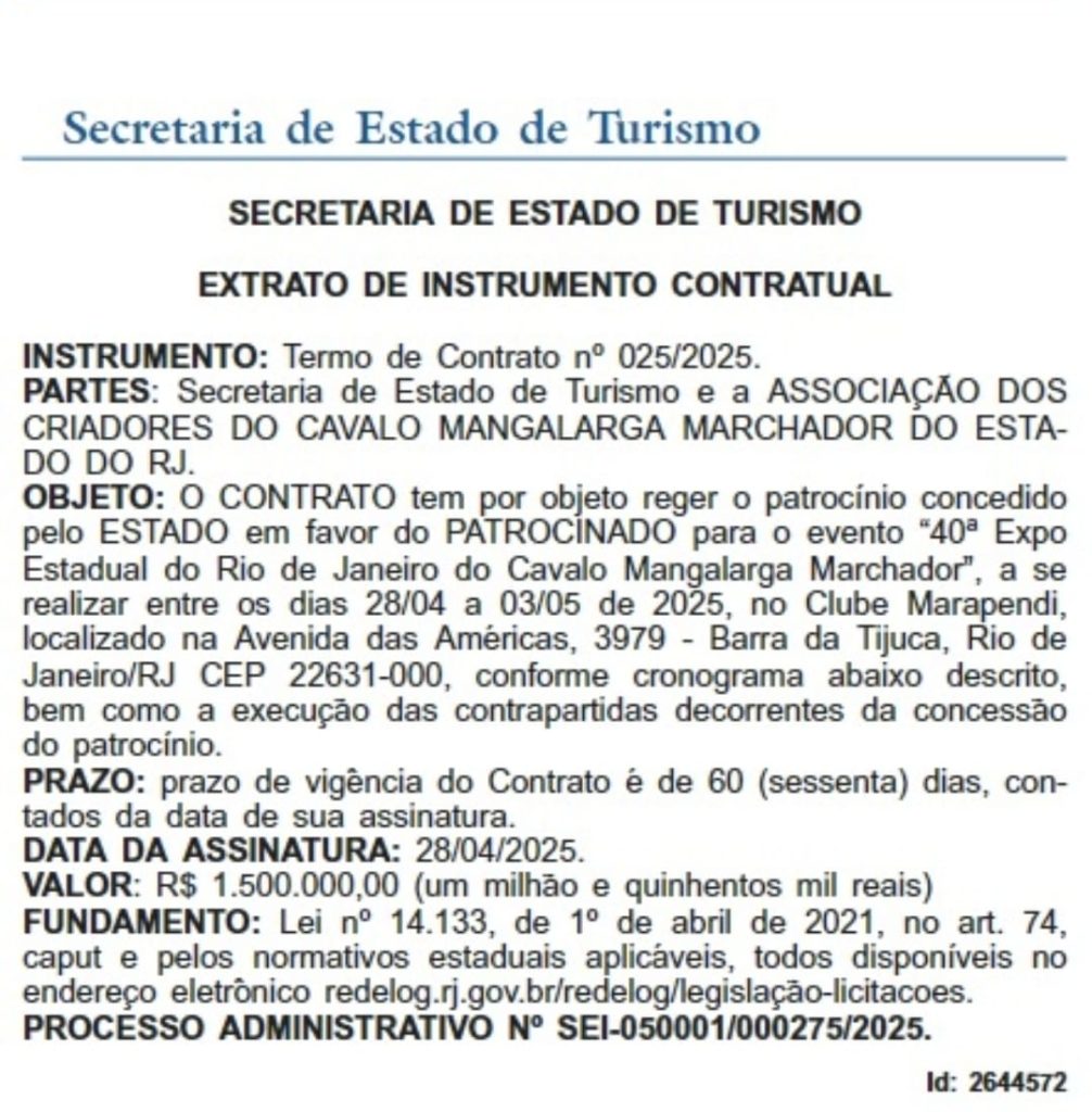 Cavalo mangalarga, campeão de patrocínios do estado, 'dá um salto' de R$ 1,5 milhão 62 WhatsApp Image 2025 05 07 at 13.33.57