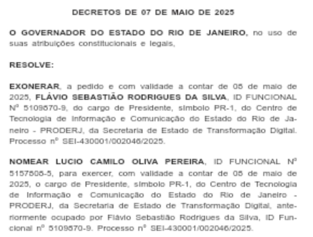 Sob pressão, presidente do mais que milionário Proderj é exonerado a pedido 62 WhatsApp Image 2025 05 08 at 08.07.19