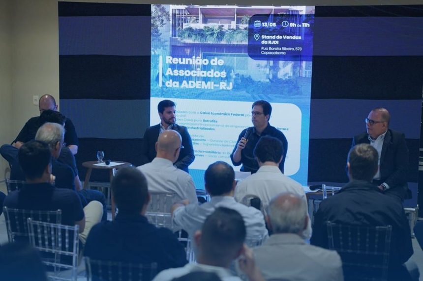 Marcos Saceanu, presidente da Ademi-RJ, apresenta os números que mostram o mercado imobiliário aquecido no primeiro trimestre de 2025, com o aumento de 8,6% nas vendas