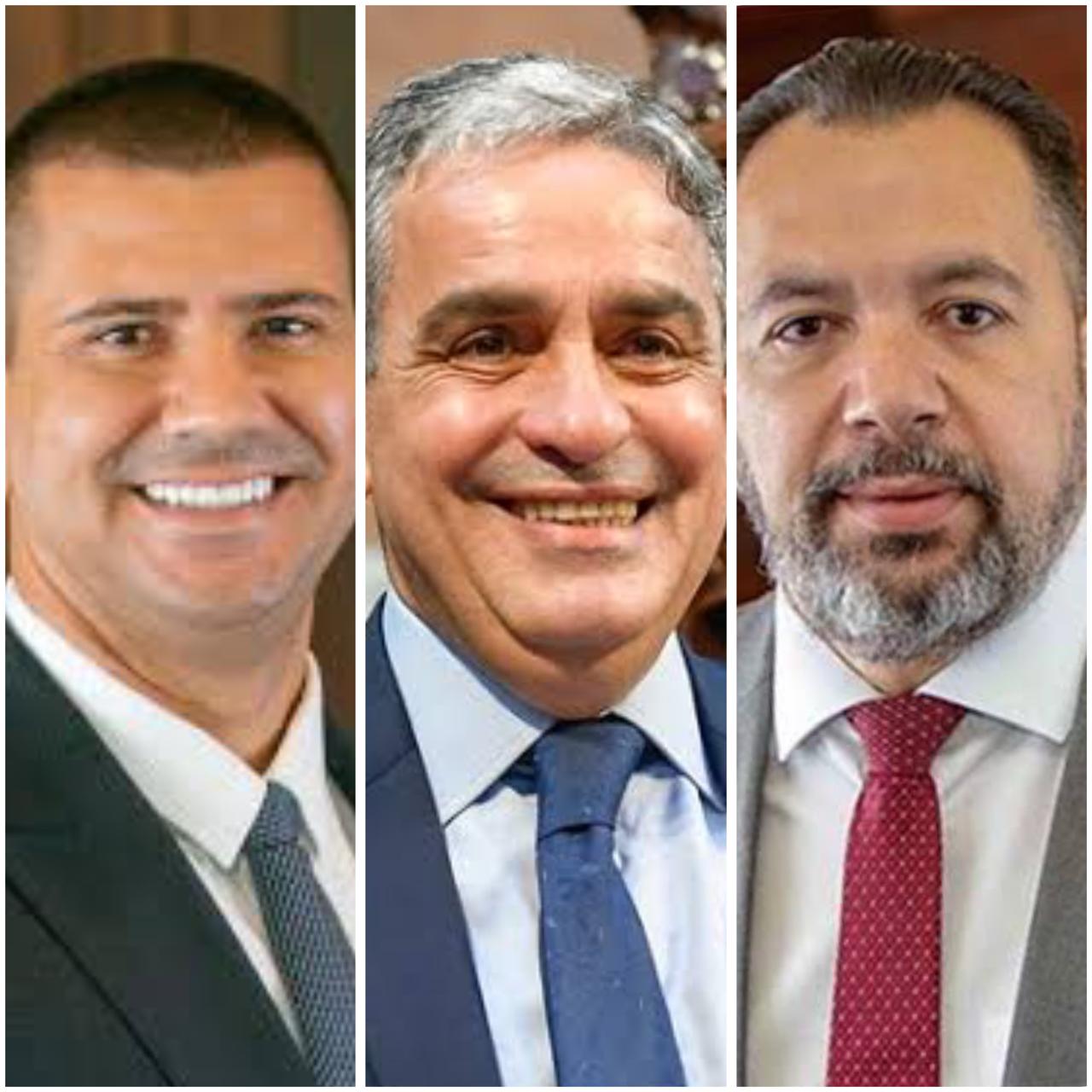 Douglas Ruas (PL), André Ceciliano (PT) e até Márcio Canella (União), os três pré-candidatos já postos no tabuleiro para o comando da Assembleia Legislativa