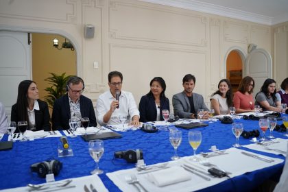 O presidente da Ademi-RJ, Marcos Saceanu, durante apresentação do Internacional Finance Corporation (IFC), do Banco Mundial, a representantes de grandes empresas do mercado imobiliário