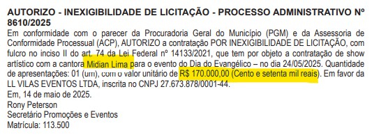 Maricá gasta R$ 420 mil, sem licitação, na contratação de cantoras gospel para o Dia do Evangélico 63 WhatsApp Image 2025 05 21 at 13.52.17
