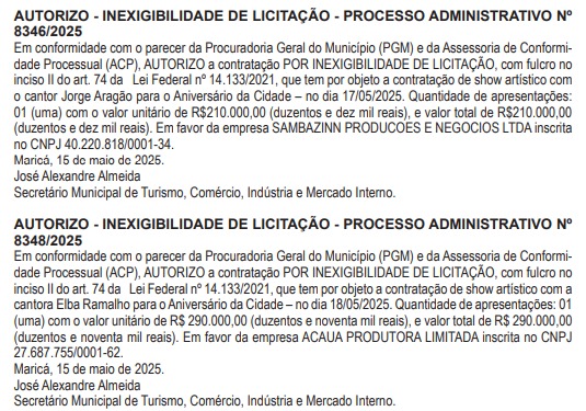 Parabéns salgado: Maricá gasta quase R$ 2 milhões em cachês de artistas para aniversário 64 WhatsApp Image 2025 05 21 at 15.06.25 1