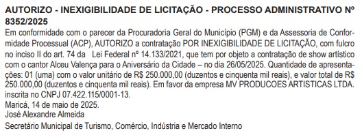 Parabéns salgado: Maricá gasta quase R$ 2 milhões em cachês de artistas para aniversário 65 WhatsApp Image 2025 05 21 at 15.06.25