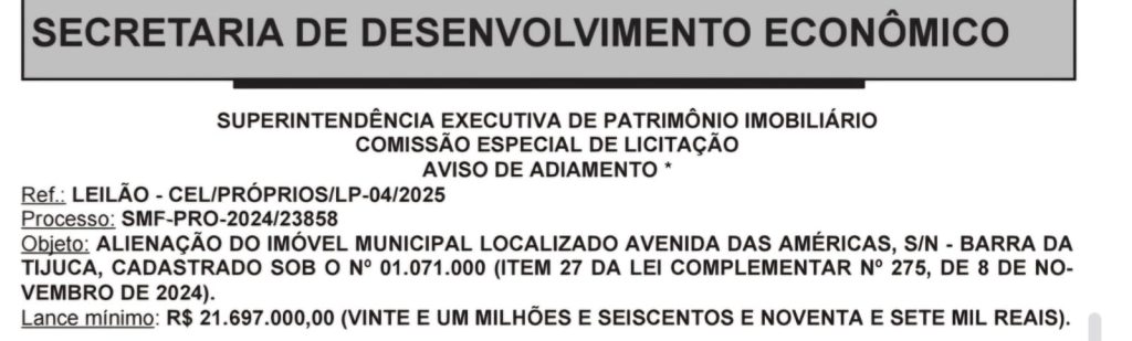 Martelado! Prefeitura coloca dois terrenos na Barra para leilão por R$ 35,4 milhões 63 WhatsApp Image 2025 05 28 at 17.35.38