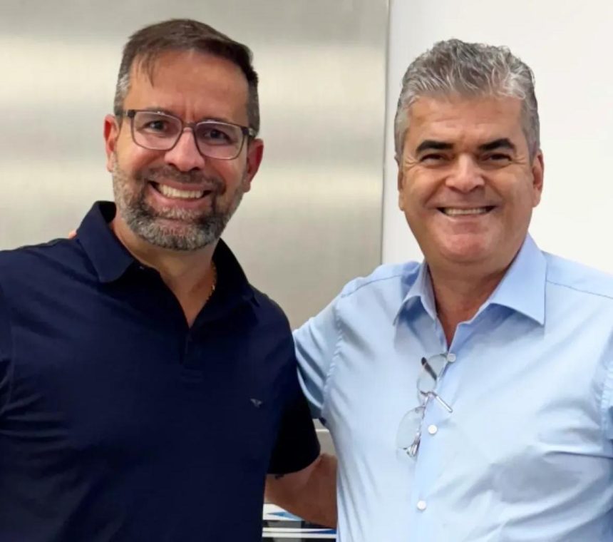 Washington Reis e o futuro presidente do MDB municipal, Vítor Hugo: partido se reorganiza, já de olho nas eleições de 2026