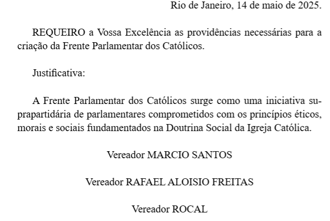 Câmara do Rio cria Frente Parlamentar dos Católicos 62 image