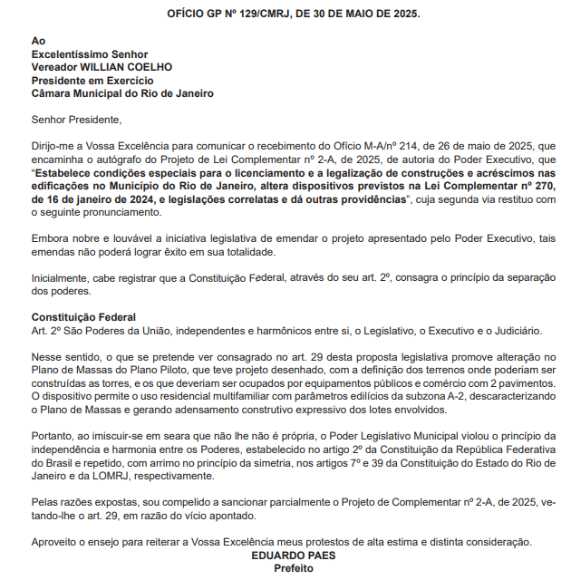 Com veto prometido por Paes, nova Lei dos Puxadinhos passa a valer no Rio 63 Captura de tela 2025 06 02 075244