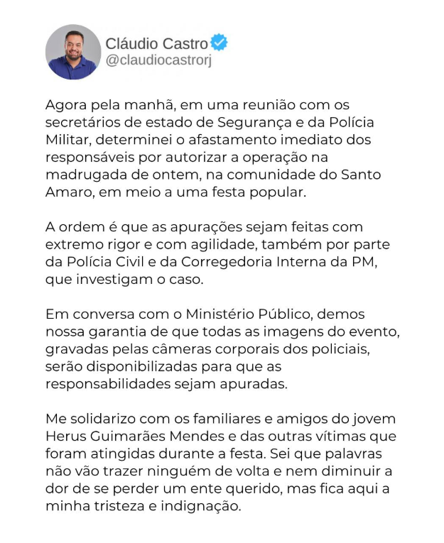 Governador determina afastamento dos responsáveis por ação no Santo Amaro 62 Captura de tela 2025 06 08 133120