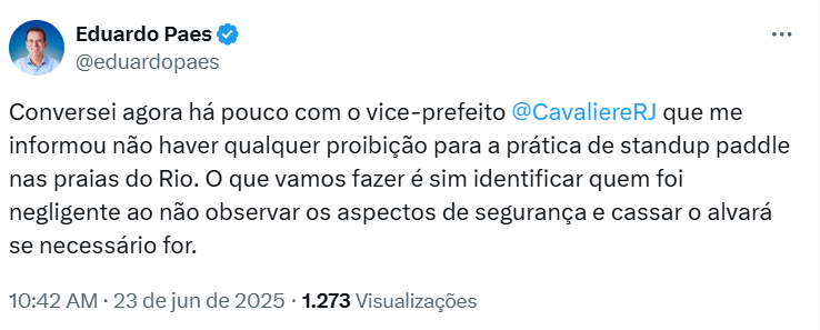 Paes nega proibição da prática de stand up paddle em Copacabana e Leme 62 Captura de tela 2025 06 23 104827