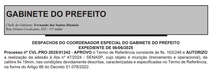 Paes autoriza compra de munições, algemas e uniformes para divisão armada da Guarda 62 Imagem do WhatsApp de 2025 06 16 as 08.06.45 f20dd809 1