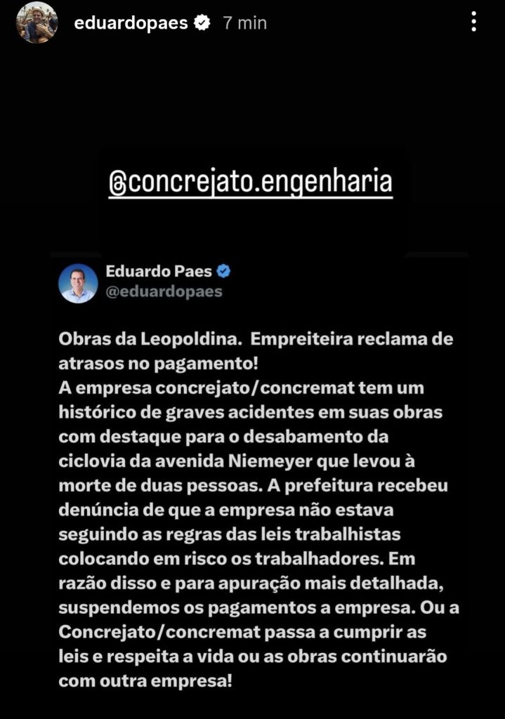 Paes suspende o pagamento à Concrejato pela obra de recuperação da Estação Leopoldina 62 WhatsApp Image 2025 06 09 at 18.02.10
