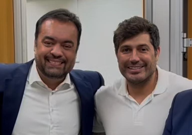 O deputado federal Luciano Vieira com o governador Cláudio Castro: deputados da base acusam o moço de manter um pé também na canoa de Eduardo Paes