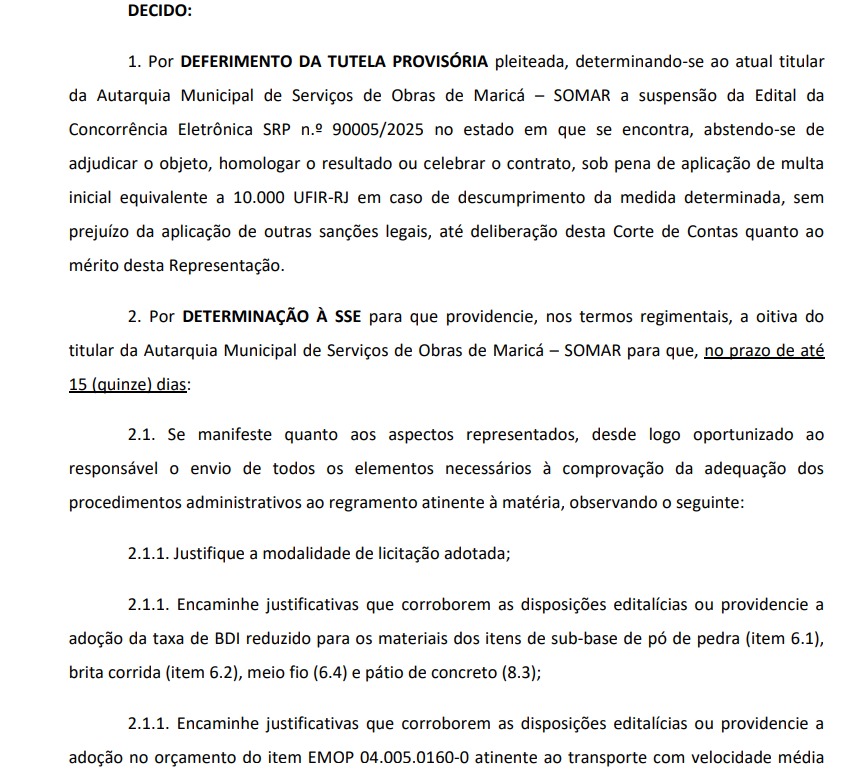 TCE suspende licitação de R$ 166 milhões da Prefeitura de Maricá para meio-fio e calçada 62 WhatsApp Image 2025 06 17 at 19.09.39