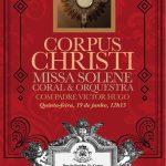 O cartaz da missa solene na Igreja de Nossa Senhora da Lapa dos Mercadores, no Centro do Rio