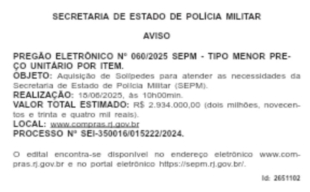 PM abre licitação de R$ 2,9 milhões para compra de… solípedes! Saiba do que se trata 62 WhatsApp Image 2025 06 18 at 18.30.44