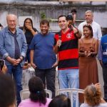Clerton Castro (o segundo da esquerda para a direita), ao lado de deputado Dionísio Lins, em evento com o vice-prefeito Eduardo Cavaliere